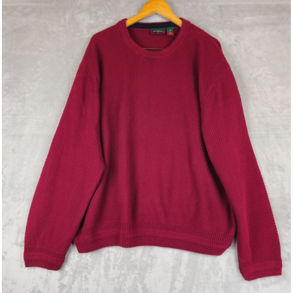 Vtg Saddlebred Mens 2X Maroon Sweater Fisherman Knit Grunge 90s‎ Y2K Singapore